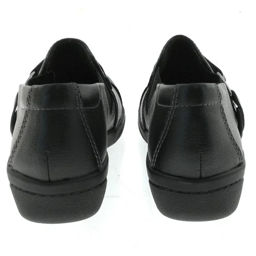 Collection by Clarks Women's Black Cheyn Fame Tumbled Leather Clogs Size 5 - Picture 2 of 4